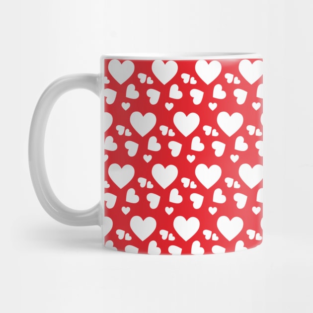 Red and White Hearts Seamless Pattern 107 by jeeneecraftz